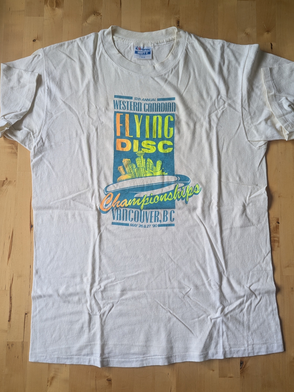 Vintage Flying Disc Championships 1990 Vancouver Graphic Tee Large